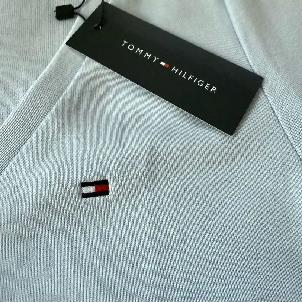 Tommy Hilfiger New Light Blue V-Neck T-Shirt - Picture 8 of 8